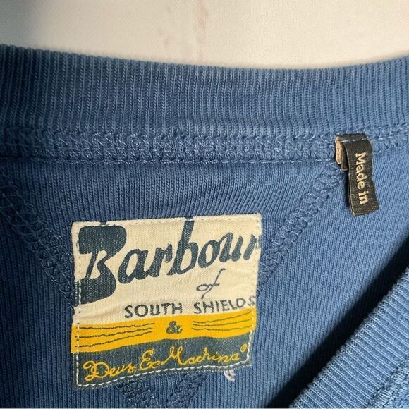 Y2K Barbour Of South Shield Mens Surf Shirt Blue Sweatshirt Long Sleeve Size S - Picture 5 of 11